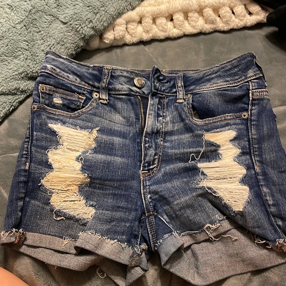 American Eagle Ripped Denim Shorts